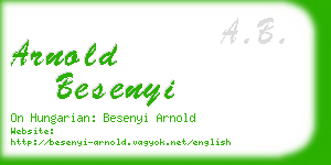 arnold besenyi business card